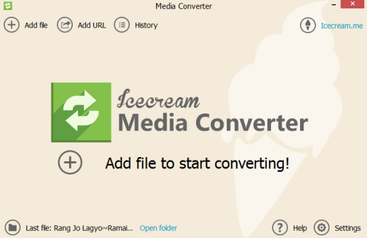 IceCream Media Converter- interface