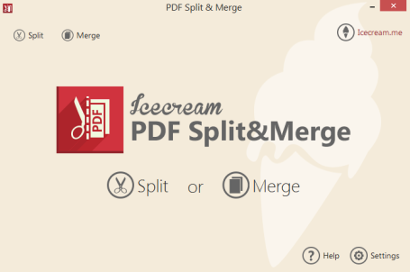 Icecream PDF Split and Merge- interface