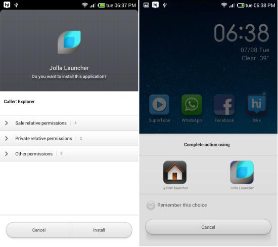 Installing Jolla Phone Launcher on Android