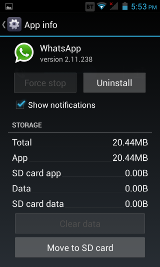 Move WhatsApp to SD Card