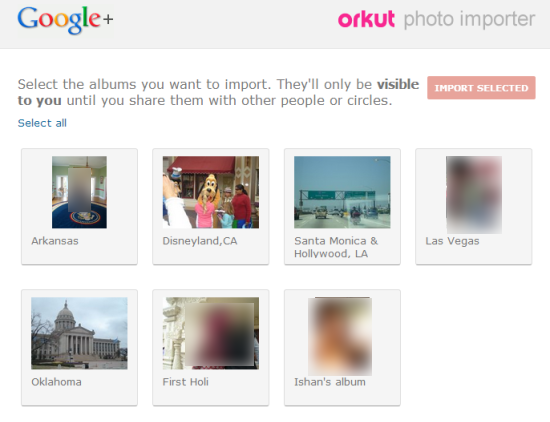 Orkut Photo Importer Home Page