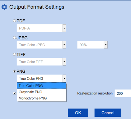 Output Format Settings