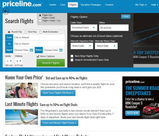 Priceline-Search Flights