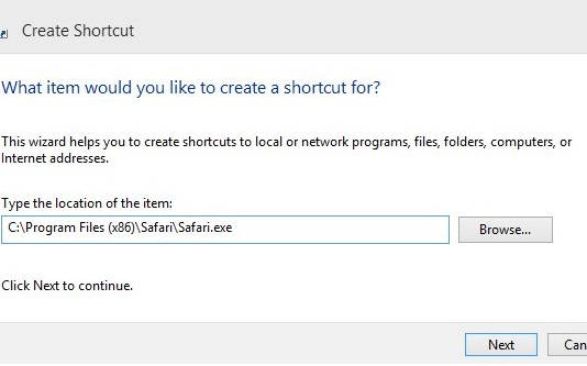 Quick Launch-Create Shortcut
