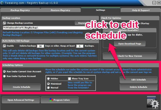 Registry Backup-Scheduling option