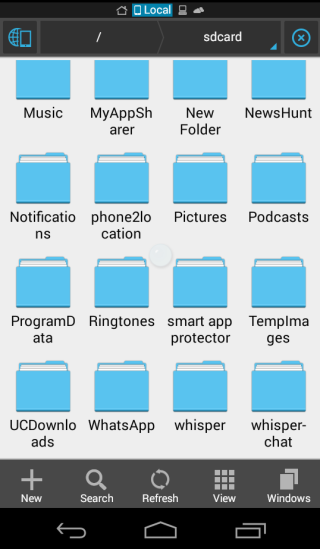 Select WhatsApp folder