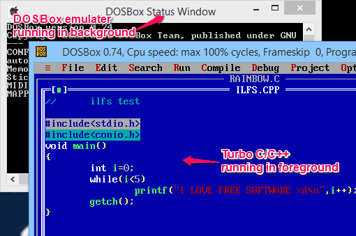 TurboC++ 4.0 FullScreen 64Bit Windows 7-Wndows 8