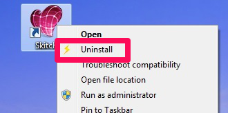 Uninstall Software by Right Clicking on Shortcut