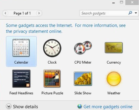 Windows 8 Desktop Gadgets-Gadgets