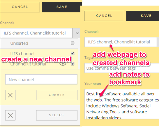 add web links to channels