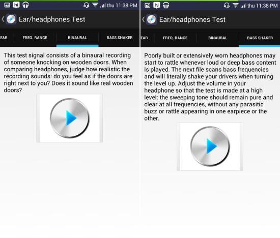 bass shaker test in Ultimate Ear Headphone Test for android