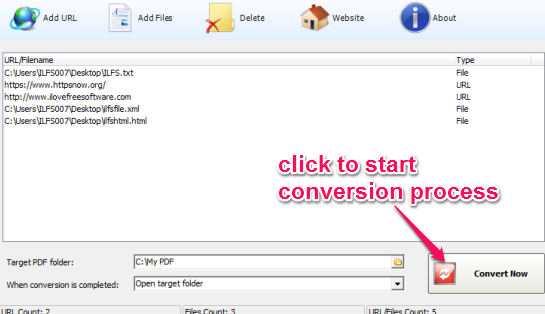 convert input files and URLs