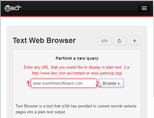 convert webpage to text - w3dt