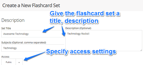 create flashcard step 1