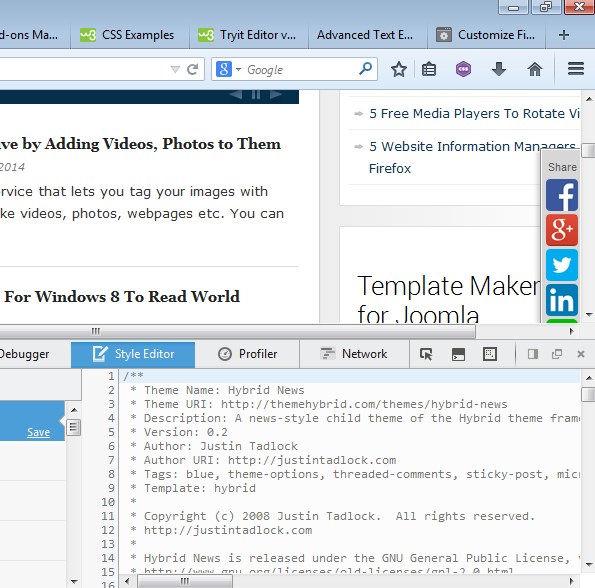 css editor extensions google firefox 3