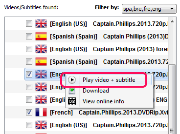 directly play video and subtitles