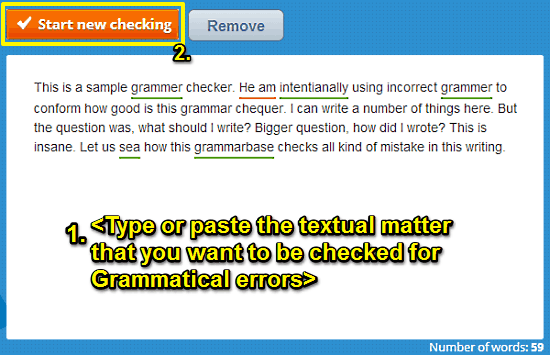 grammar checker incorrect text