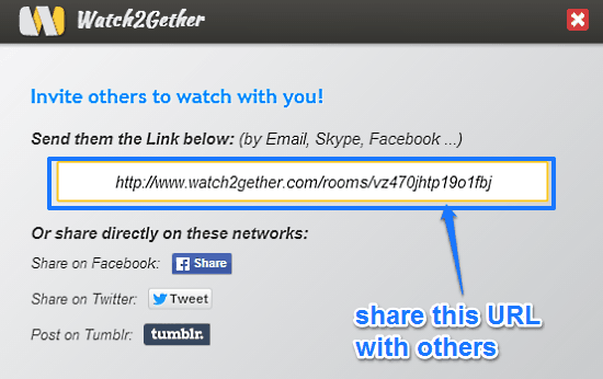 invite to watch video watch2gether