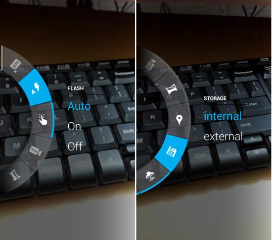 option wheel in moto x's camera app