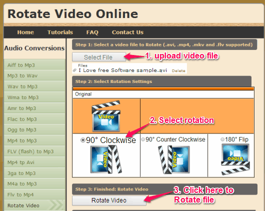 rotate video online - Mp3 Care
