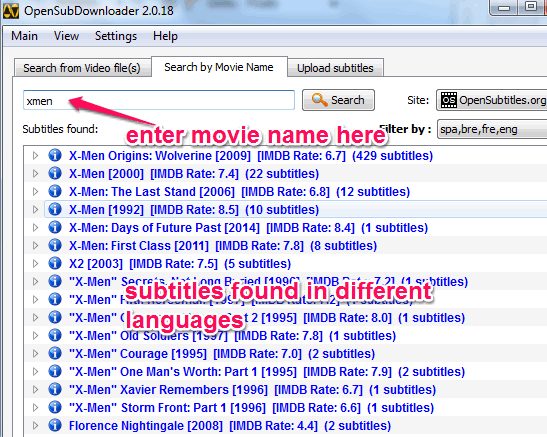 search by movie name