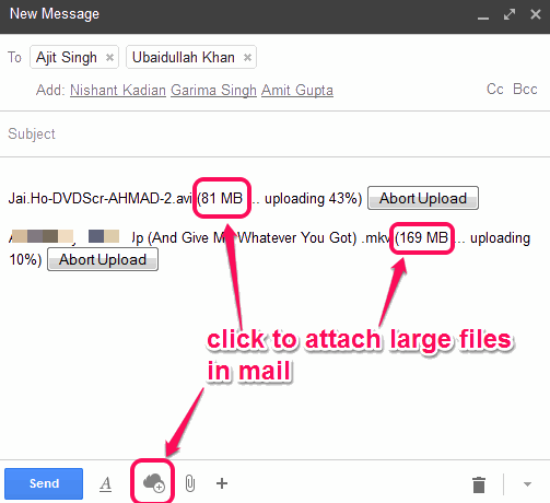 send large files through gmail