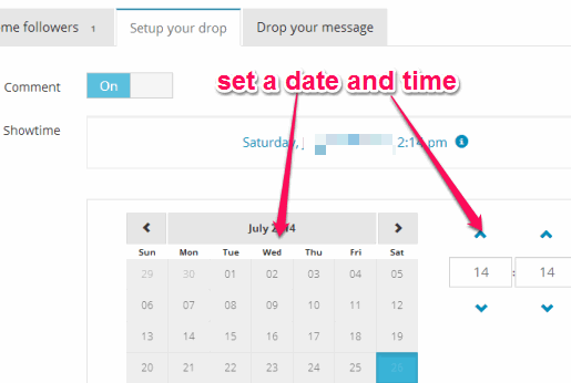 set date and time for drop