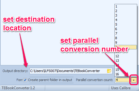 set parallel conversion count