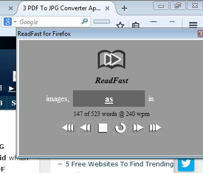 speed reading addons for firefox 1