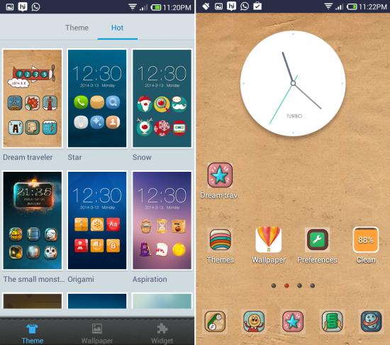 themes in Turbo Launcher EX for Android