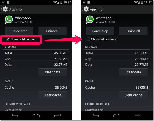 Android WhatsApp Notifications