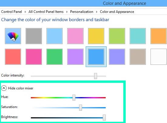Change Color of window border-Mixer