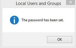 Change Password Windows 8- Password set