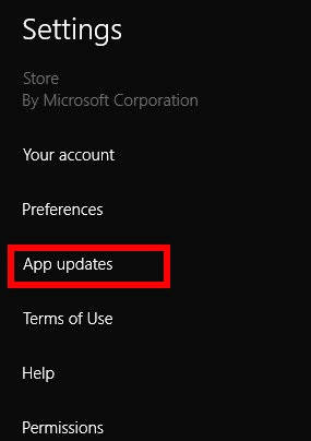 Check for App Updates-Bar