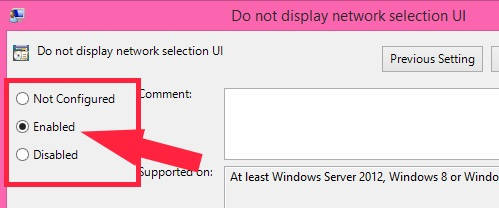 Disable Network Selection UI-Enabled