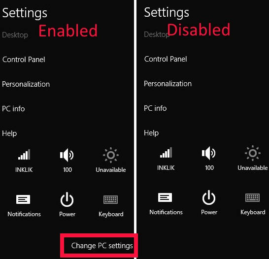 Disable PC Settings and Control Panel-Disabled_Enabled