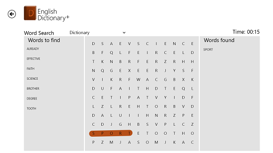 English Dictionary  Word Search