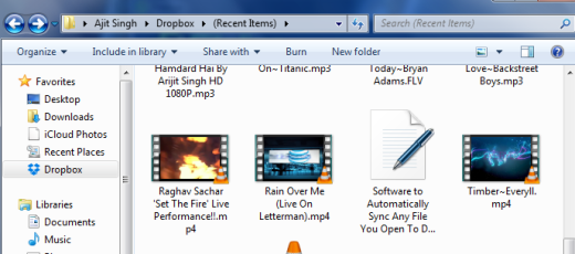 Files Synced to Dropbox Folder
