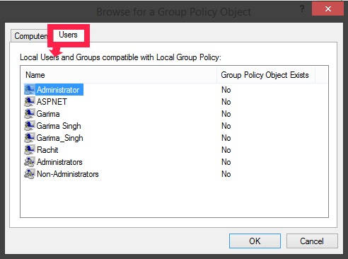 Group Policy Editor-USERS