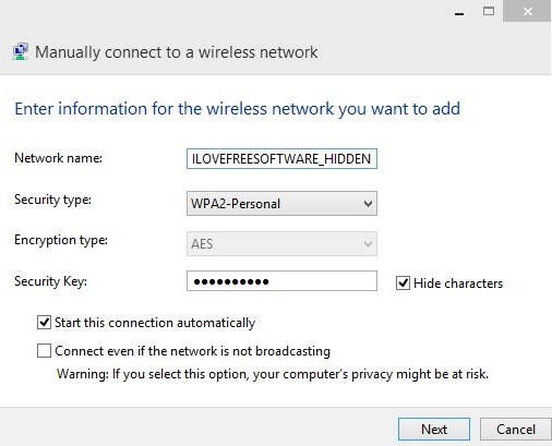 Hidden Network-Network Info