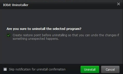 IObit Uninstaller-Create Restore point