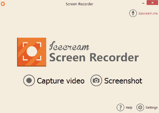 Icecream Screen Recorder- interface