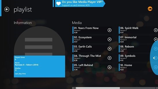 Media Player VIP playlist