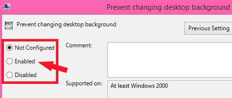 Prevent Users From Changing Desktop Background-Enabled