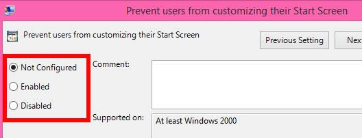 Restrict Users From Accessing Tile Context Menu-Enabled