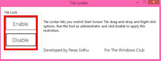 Restrict Users From Accessing Tile Context Menu-Tile Locker
