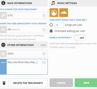 Settings Option