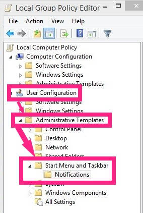 Show Notification-Group Policy
