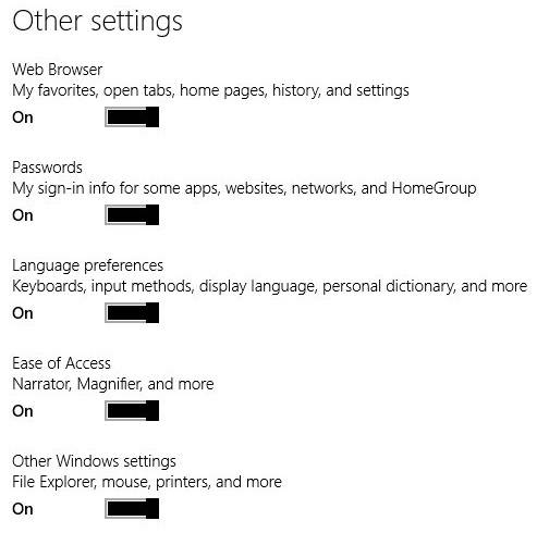 Sync Your Settings-Other Settings