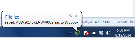 Syncing To Dropbox In Progress